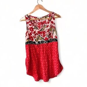 CABI 100% Silk Empire Butterfly Sleeveless Blouse